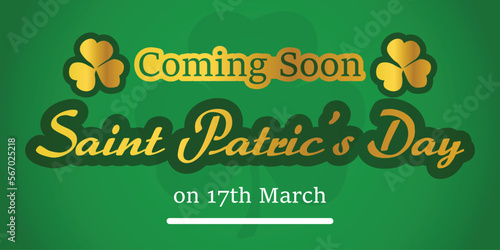 Happy Saint Patrick's Day Vector Illustration with shamrock leaves background, Patrick's Day is fixed on 17th March every year