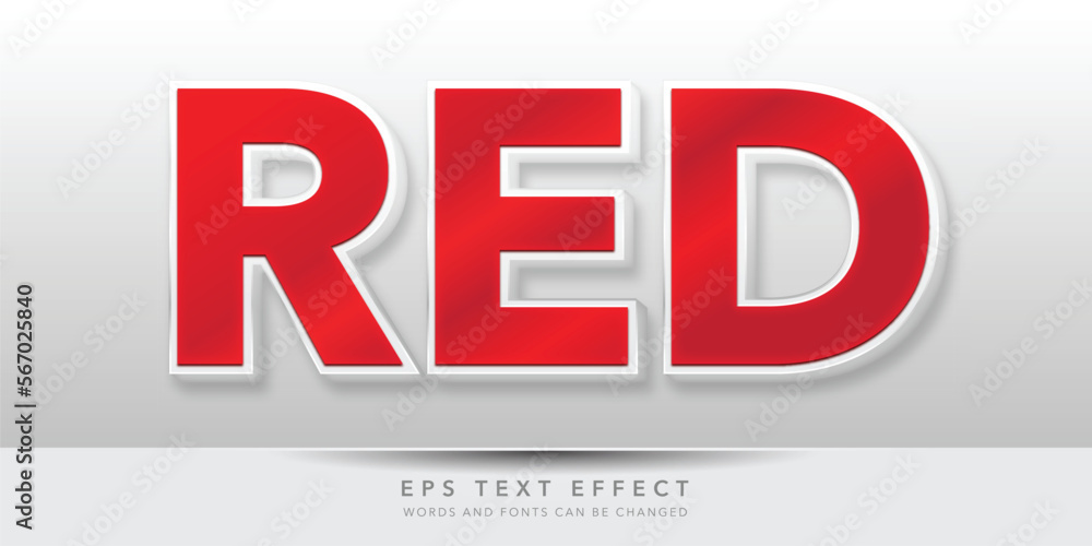 red 3d editable text effect