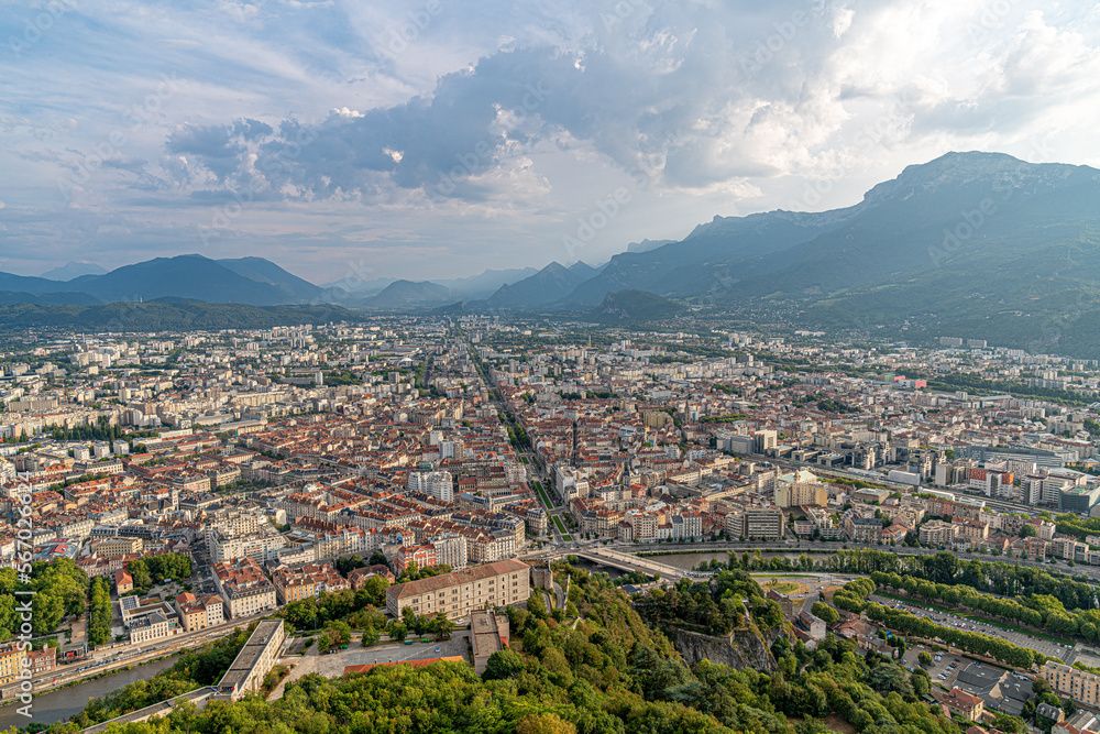 The city of Grenoble viewed from the top