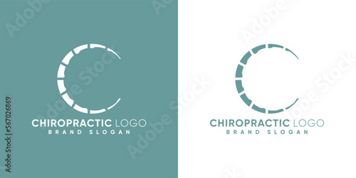Letter C Chiropractic logo with modern style premium vector