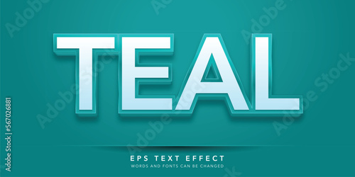 teal 3d editable text effect