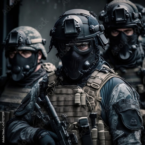 Photographie special forces soldier police, swat team members