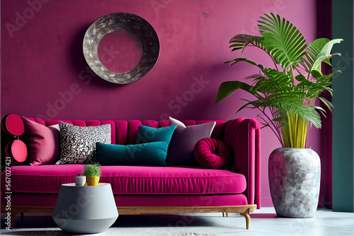 Fotografia Luxury and modern living room interior, comfortable sofa, Luxury lounge or recep
