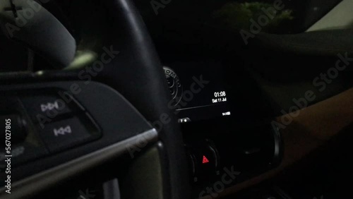 Alfa Romeo Giulia Veloce interior shot in the night of the ambient light