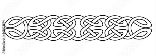 Celtic style interlaced pattern isolated vector. Nordic symbol. Celtic knot vector illustration. Patrick's Day celebration. Interlaced border element.