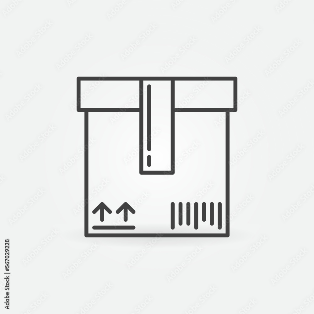 Box vector Inventory concept minimal thin line icon or sign Box vector Inventory concept minimal thin line icon or sign