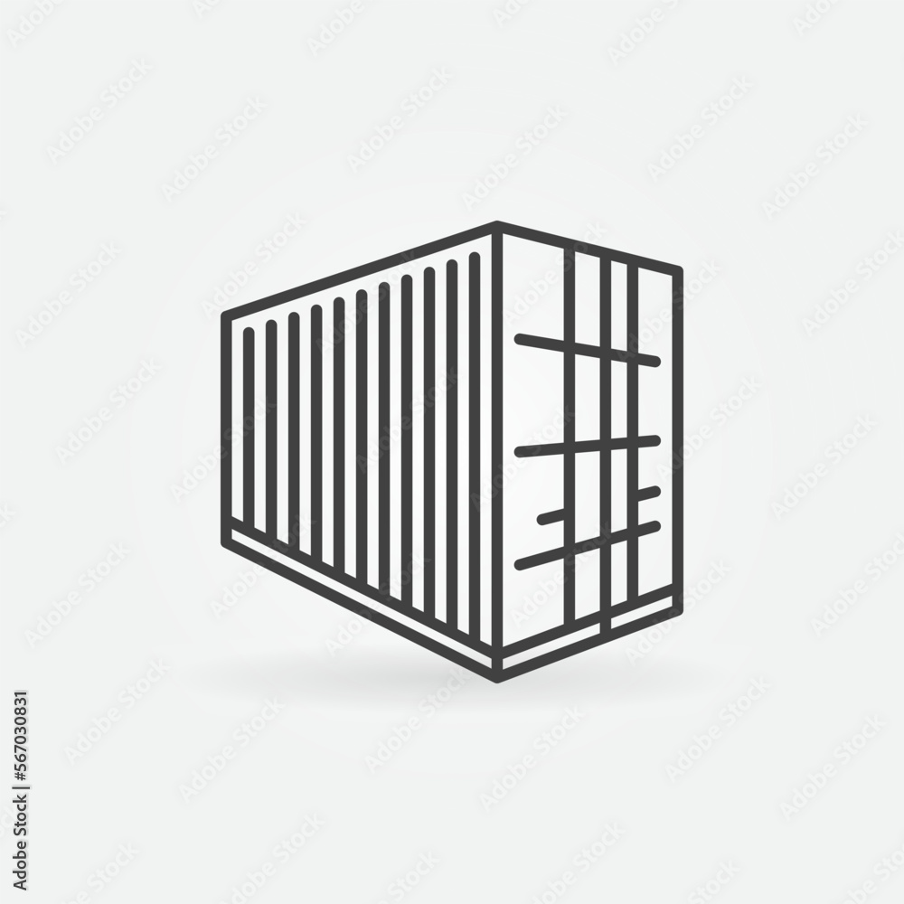 Container vector Shipping concept simple line icon or sign Container vector Shipping concept simple line icon or sign