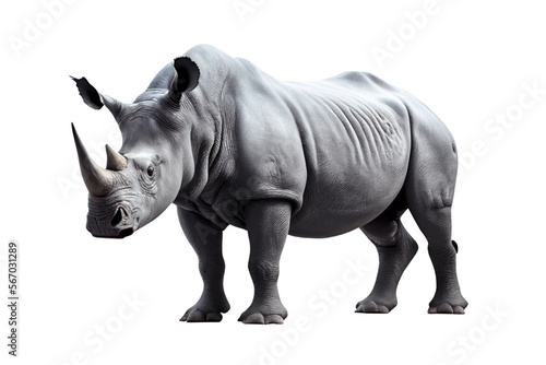 Tela Rhino isolated on white, png, generative ai