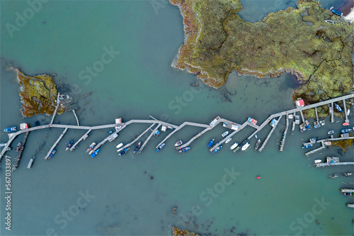 palafitic pier from above photo