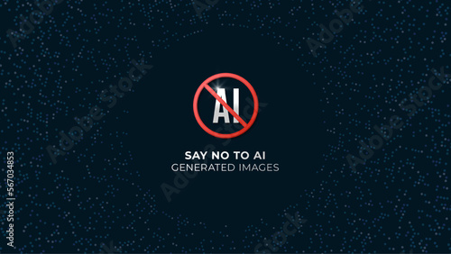 Say No to AI Generated Images, Boycott AI Art, Protest against Artificial Intelligence Artwork Vector Background