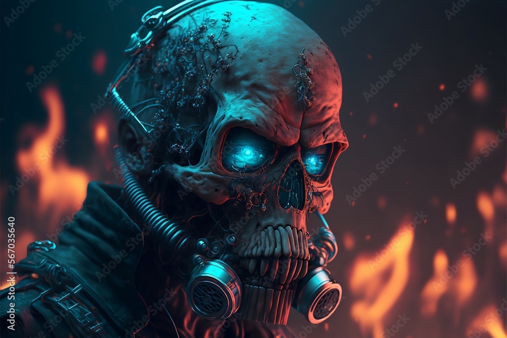Cyberpunk Skull with Gas Mask Cyberpunk Skull with Gas Mask