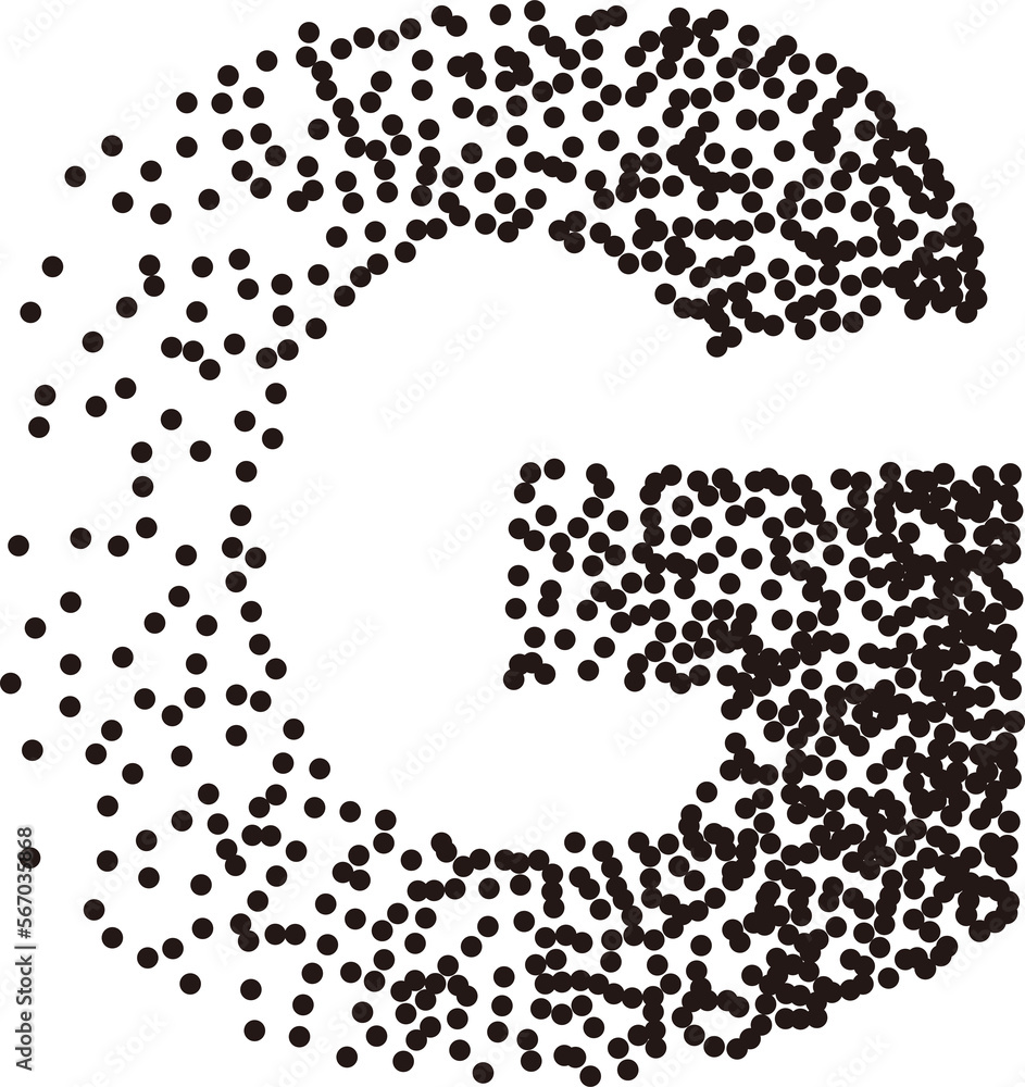 Black white stipple gradient dots uppercase alphabet letter Black white stipple gradient dots uppercase alphabet letter
