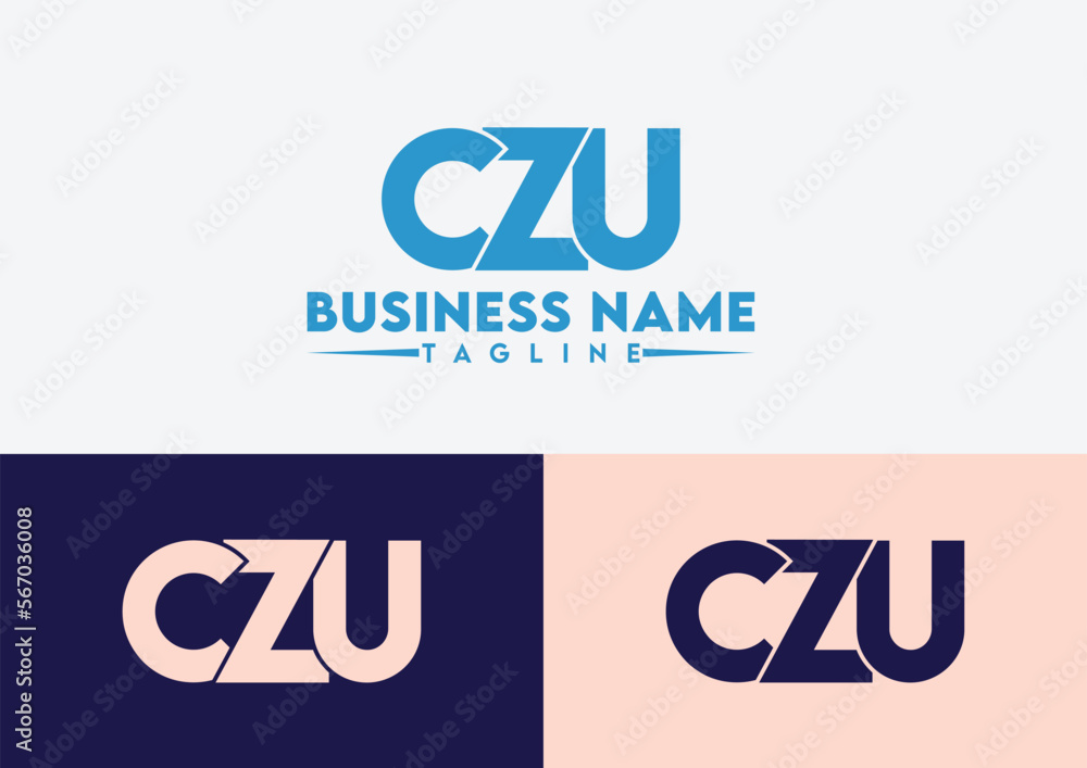 Letter CZU logo design vector template, CZU logo - obrazy, fototapety, plakaty 