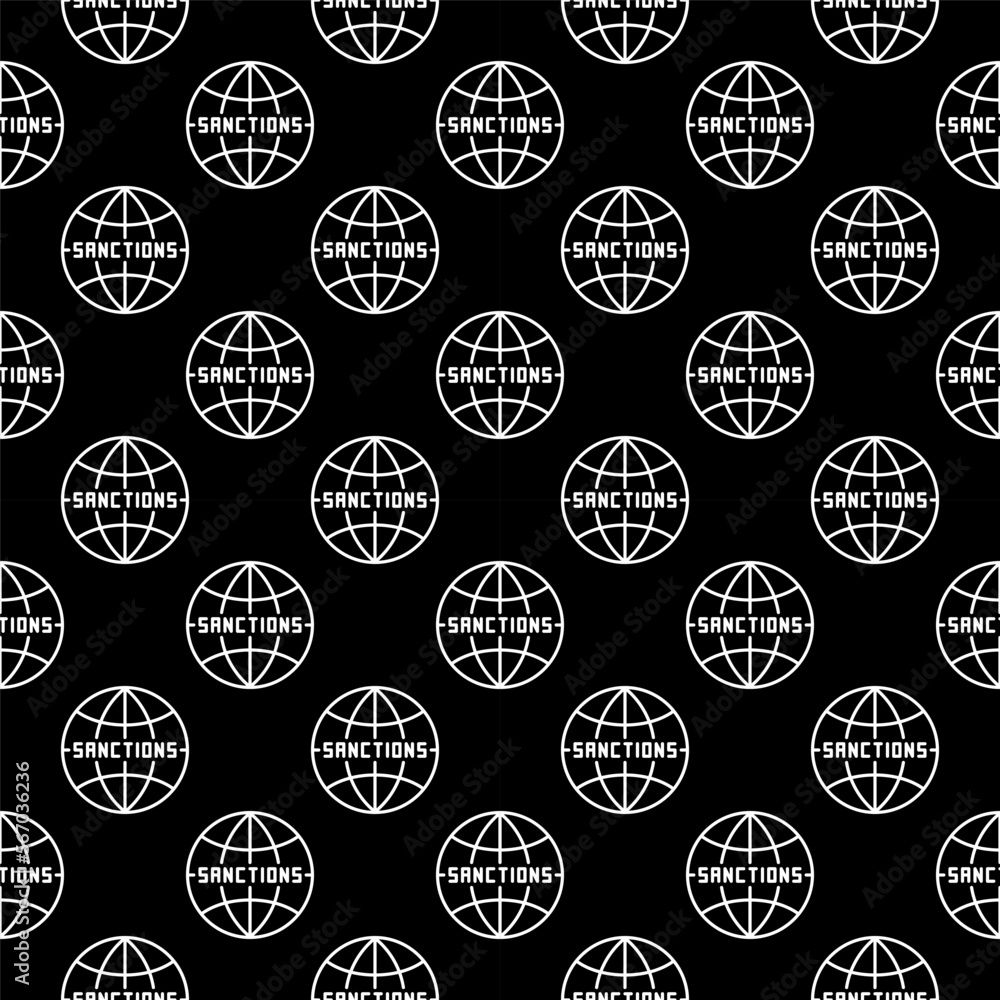 Economic Sanctions vector concept line seamless pattern Economic Sanctions vector concept line seamless pattern