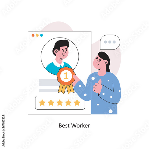 Best worker Flat Style Design Vector illustration. Stock illustration