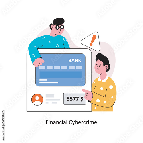 Financial cybercrime Flat Style Design Vector illustration. Stock illustration