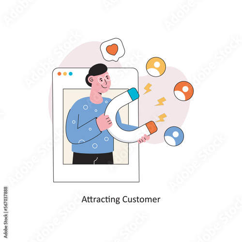 Attracting Customer Flat Style Design Vector illustration. Stock illustration