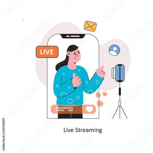 Live Streaming Flat Style Design Vector illustration. Stock illustration