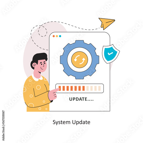 System Update Flat Style Design Vector illustration. Stock illustration