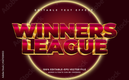 Winners League editable text effect template