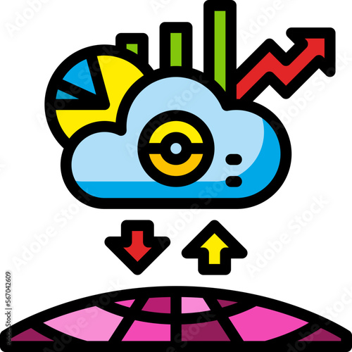 bigdata filled outline icon