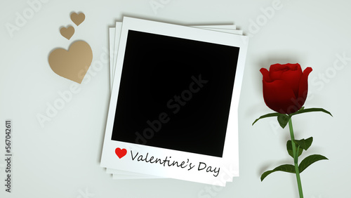 photo frame with rose