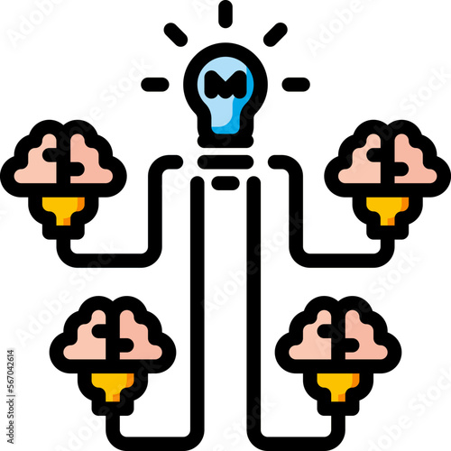 brainstorm filled outline icon