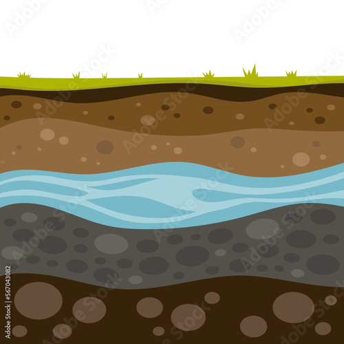 vector illustration of geological layers of earth