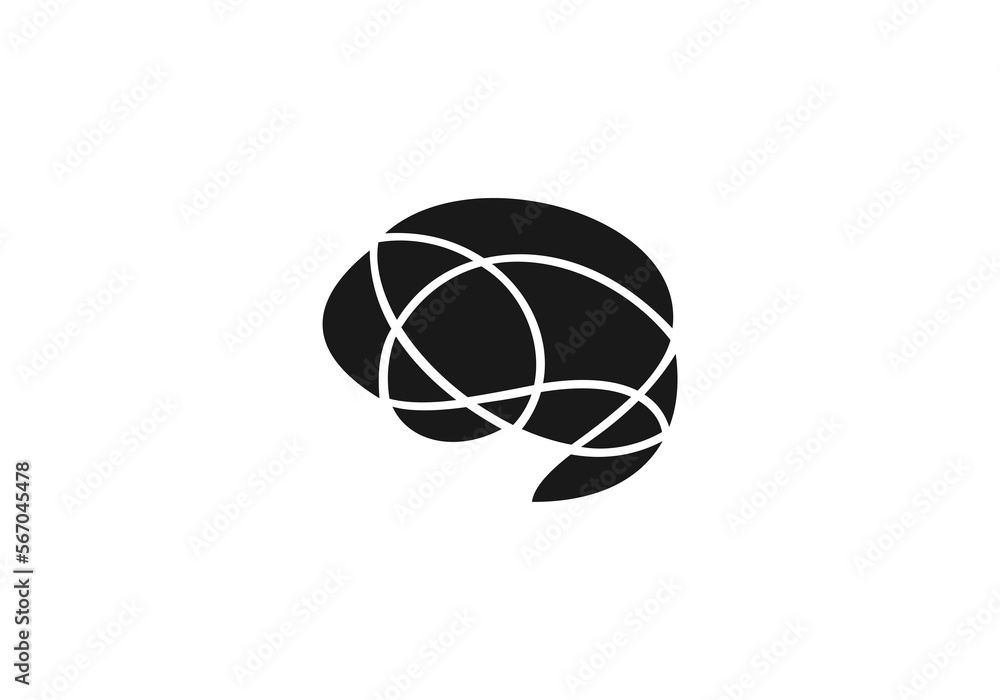 Brain Logo silhouette over view design vector template. Brainstorm thinking idea Logotype icon concept Brain Logo silhouette over view design vector template. Brainstorm thinking idea Logotype icon concept
