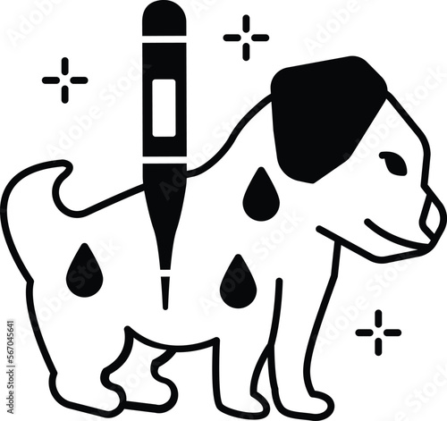 Puppy getting Medical Assistance concept, Routine Checkup at Hospital vector icon design, Pet and Vet symbol, Animal Shelter sign, critter stock illustration 