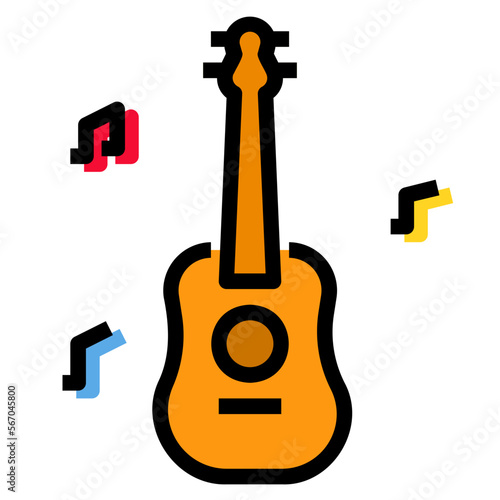 Guitar filled outline icon