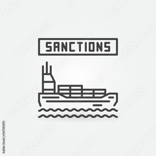 Shipping Sanctions vector Sea Transportation Penalties concept line icon