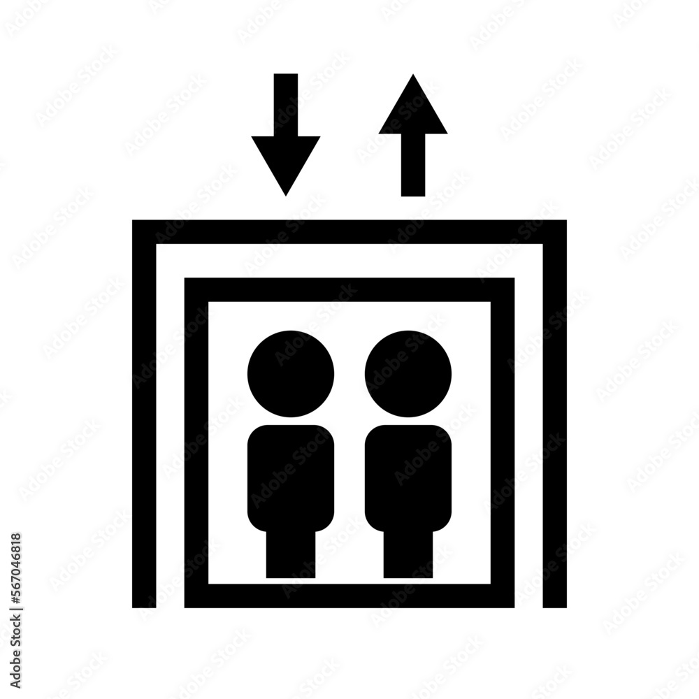 Elevator pictogram. Facility information. Vector. Elevator pictogram. Facility information. Vector.