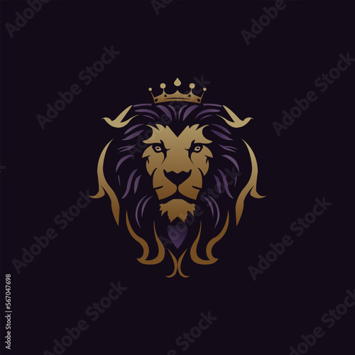 Mighty lion King Logo Design Template 