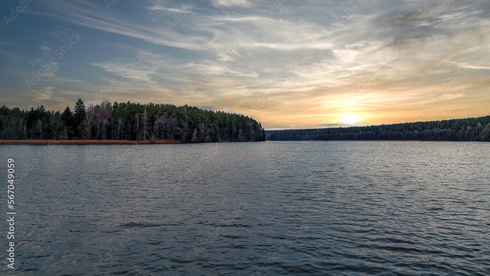 sunrise on the lake in the village. Beautiful setting sun. sunrise on the lake in the village. Beautiful setting sun.