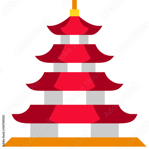 pagoda flat icon