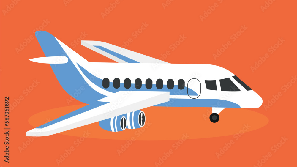 Airplane business jet - vector clipart