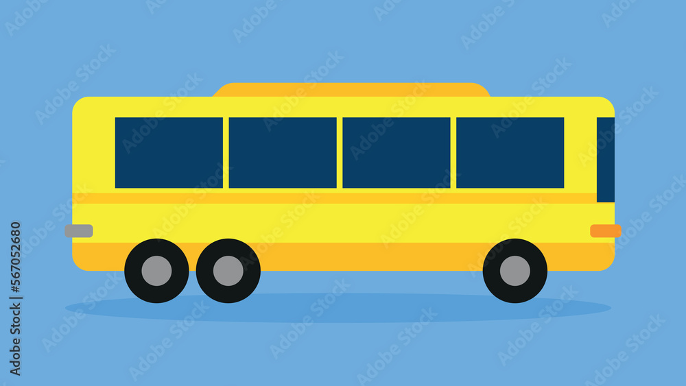 Yellow bus - cartoon vector illustration Yellow bus - cartoon vector illustration