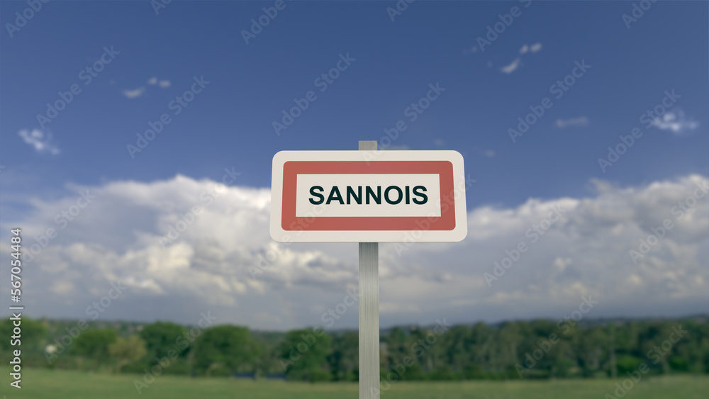 City sign of Sannois. Entrance of the municipality of Sannois City sign of Sannois. Entrance of the municipality of Sannois