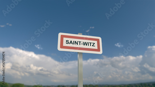 City sign of Saint-Witz. Entrance of the municipality of Saint Witz