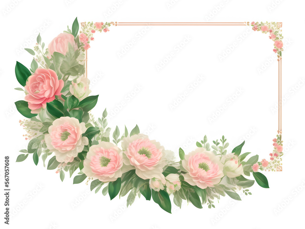 frame with roses