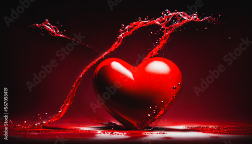 Red heart spreading love around.. Generative AI