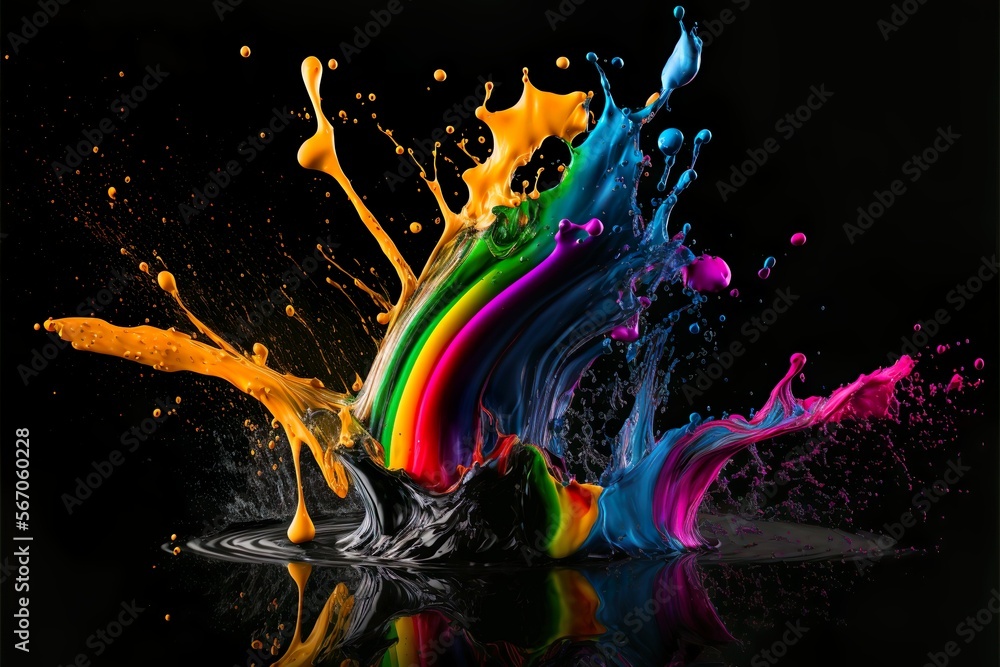 abstract background of colourful paint splashing 