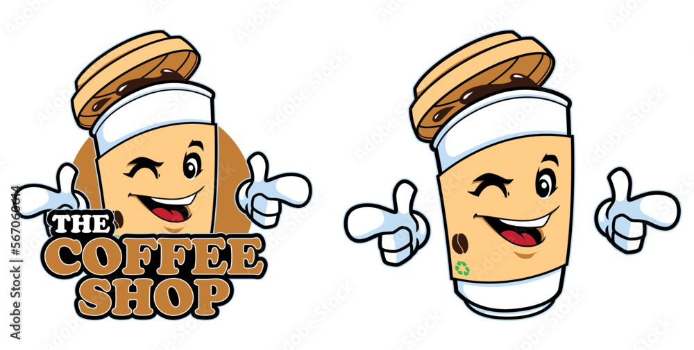 Naklejka premium Coffee Shop Mascot