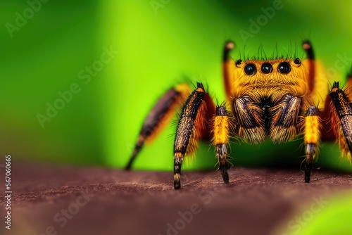 High-Resolution Image Showcasing a Close-Up of a Spider in Macro Photography, Perfect for Adding a Distinctive and Eye-catching Element to any Design Project