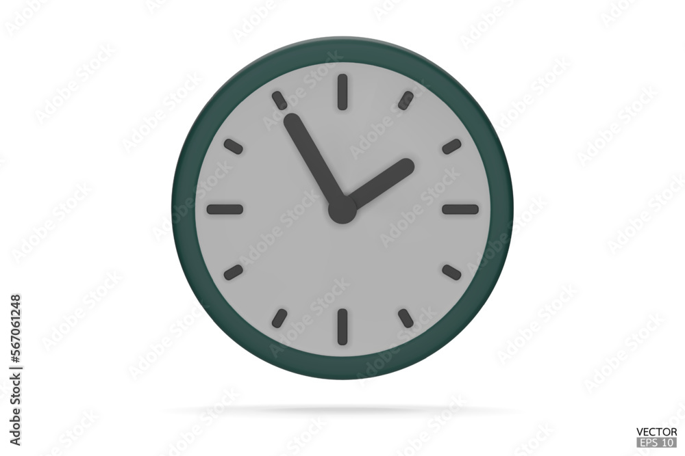 Pastel green watch isolated on white background. 3D Round clock icon. Cartoon minimal style.Time-keeping, measurement of time, and time management. Clock icon logo, app UI. 3D Vector illustration. Pastel green watch isolated on white background. 3D Round clock icon. Cartoon minimal style.Time-keeping, measurement of time, and time management. Clock icon logo, app UI. 3D Vector illustration.