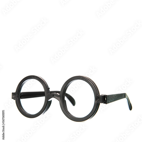 Black glasses round model