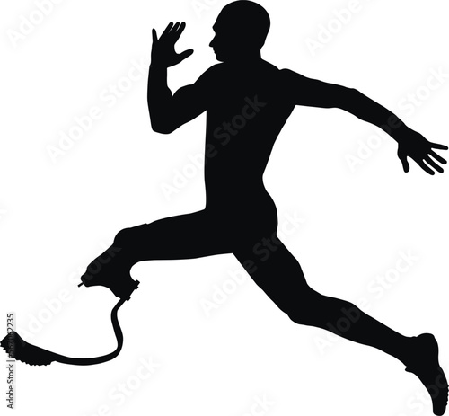 athlete disabled amputee explosive running photo