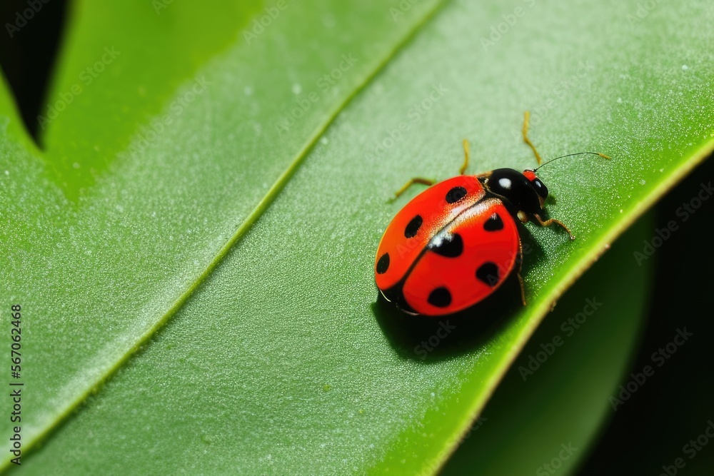 High-Resolution Macro Image of Ladybug Showcasing its Intricate and Eye-catching Features, Perfect for Nature and Insect Photography Projects