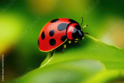 High-Resolution Macro Image of Ladybug Showcasing its Intricate and Eye-catching Features, Perfect for Nature and Insect Photography Projects